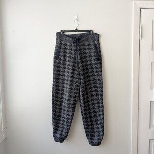 SKIMS Fleece Cozy Joggers Lounge Pants Onyx Houndstooth Women's Size S/M